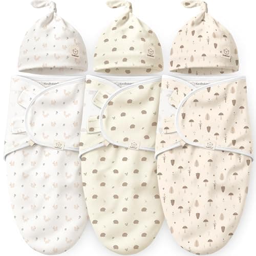 KeaBabies 3Pack Organic Swaddles for Newborns Girls Boys with Hats Soft Cotton Baby Sleep Sacks 03 MonthsBreathable Baby Hats and Swaddles 03 MonthsNewborn Essentials Must HavesNibblesBruce