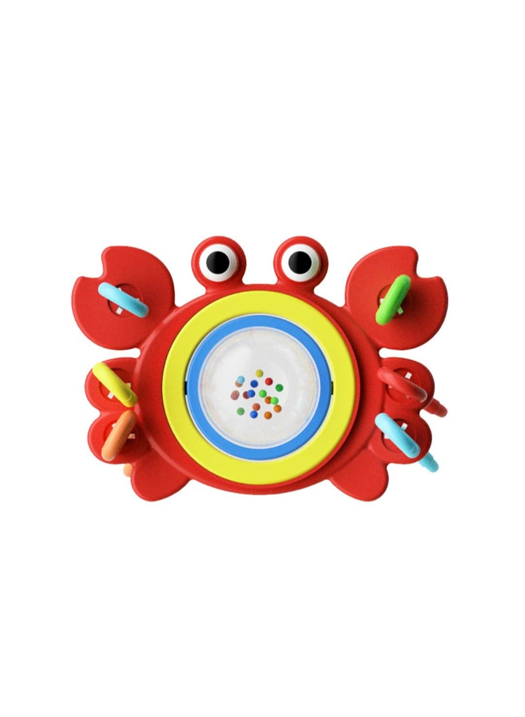 Baby Grab and Play Toy Grasp Hand Pull Rope Training Toy BPA Free Chewable Silicone Food Grade Rattle Teether Baby Suitable for Baby Early Cognitive Toys (Crab)