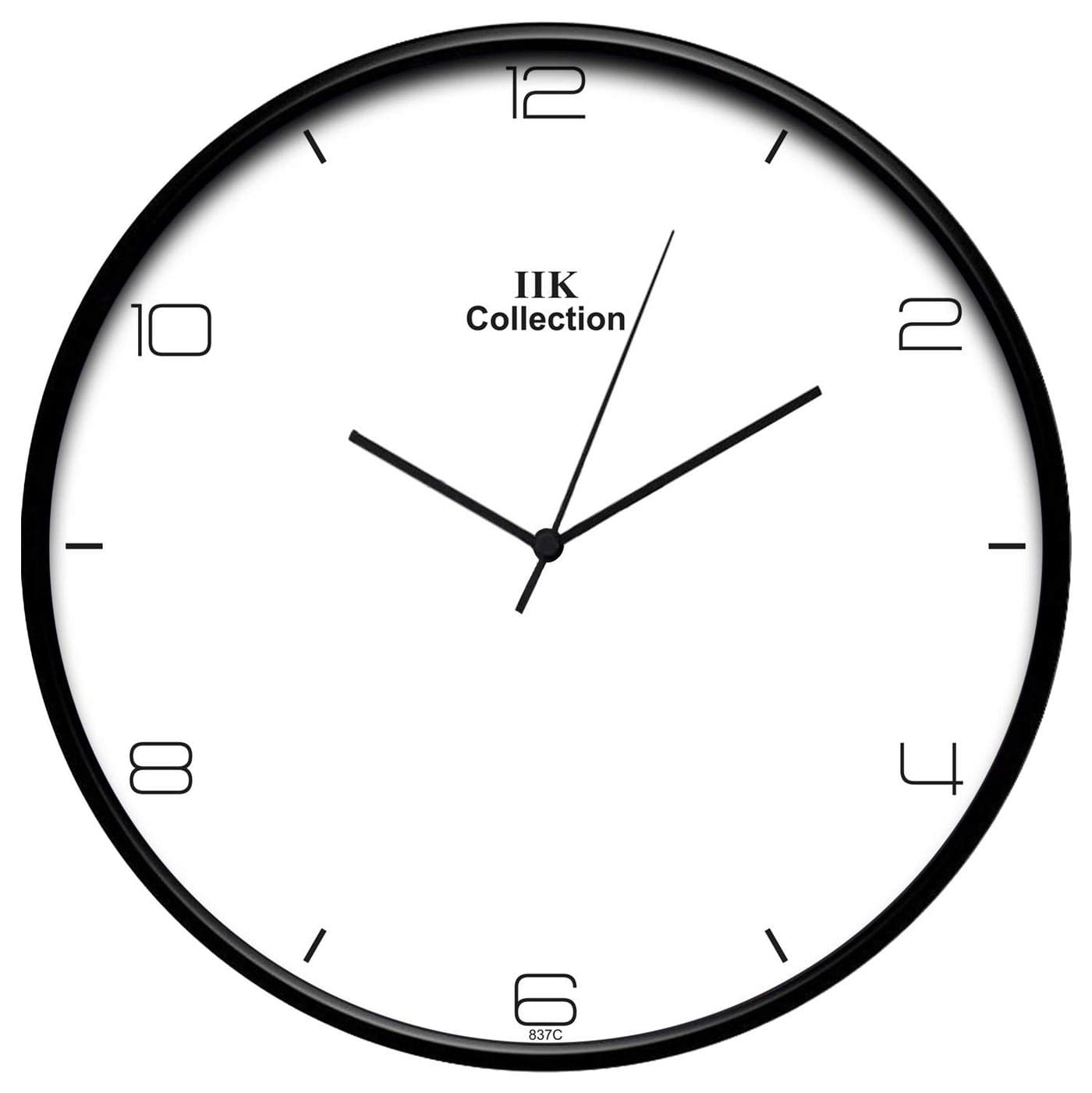 IIK COLLECTION Round Analogue Wall Clock with Glass for Home, Kitchen, Living Room and Bedroom Wall Decor (28 cm x 28 cm x 6 cm) (IIK-837C), Multi8