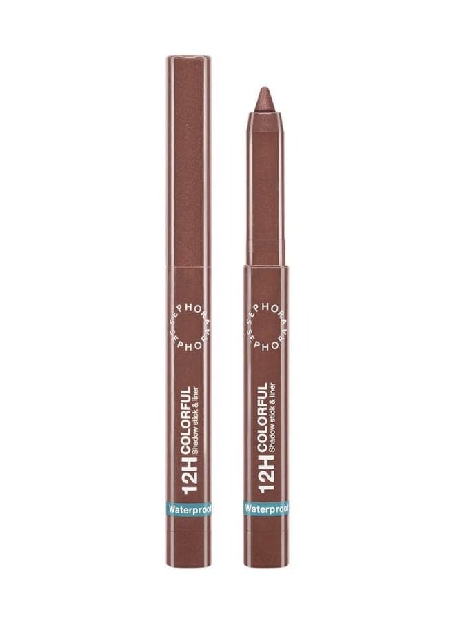 SEPHORA COLLECTION 12HR Colorful Eyeshadow Stick & Liner – 08 Brown Shimmer (1.40 g)