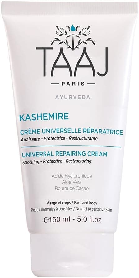 TAAJ Kashemire Universal Repair Cream Face and Body Care For Weakened and Irritated Skin Deeply Nourished and Hydrated Skin Made in France Vegan CrueltyFree 150ML