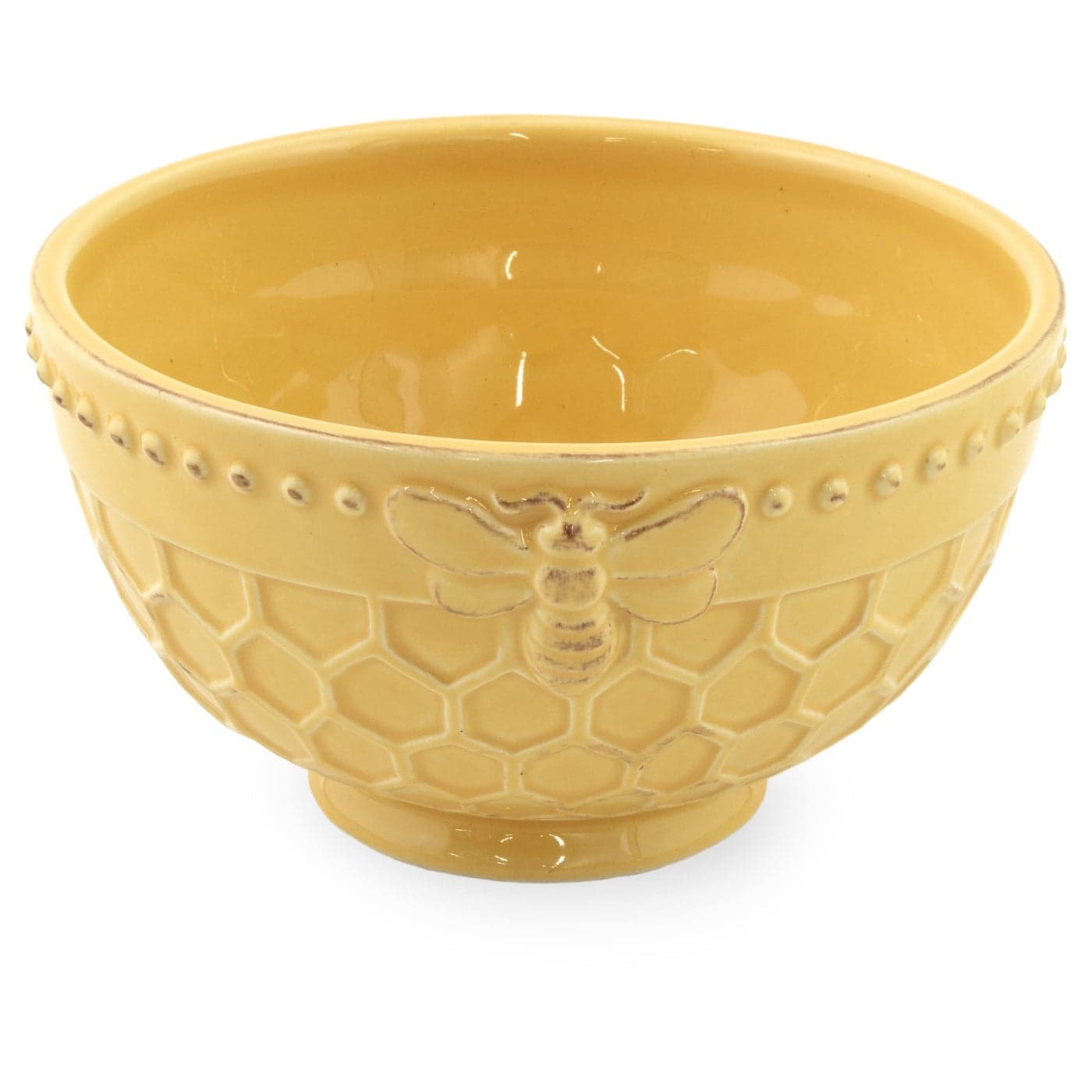 Boston International Embossed Stoneware CerealSmall Serving Bowl 55 x 3Inches Honeycomb
