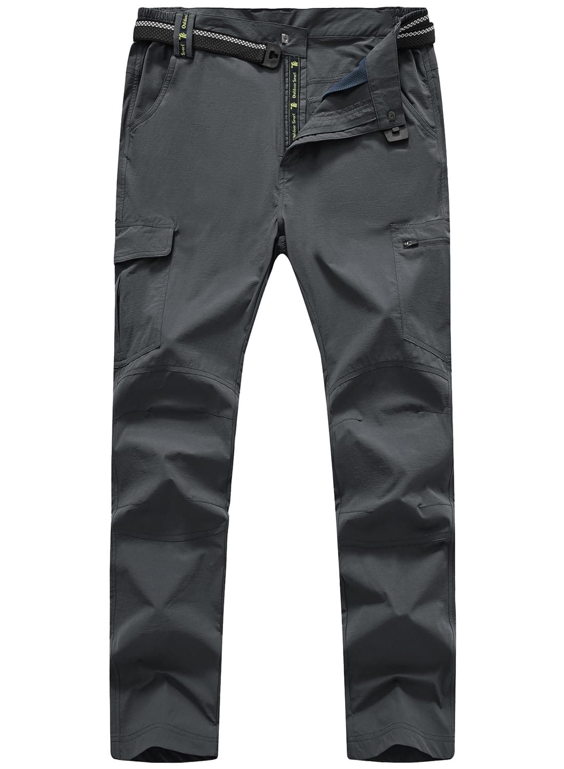 TBMPOY Mens Hiking Work Cargo Pants Lightweight Waterproof Quick Dry Outdoor Mountain Pant Summer Fishing Camping Dark Grey XL