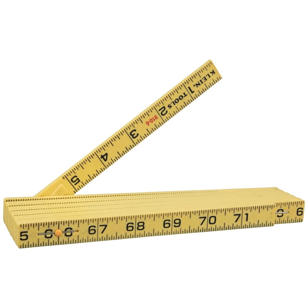 Klein Tools 9106 Folding Ruler 6Foot Durable Fiberglass Inside Reading