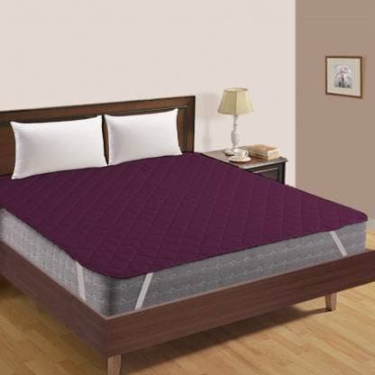 Rajasthan Crafts Premium Hotel Quality Single Size 100% Waterproof Mattress Protector Smooth Fabric Fits Up 8-12 Inch Mattress Breathable Noiseless Cover and Washable (Purple, 36x72 Inch)