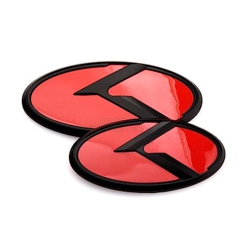 ARKOSKNIGHT 2PCS Vintage Vintage K Badge,Front Hood Rear Trunk Emblem Stickers Compatible with Vintage K Accessories (Red Black)