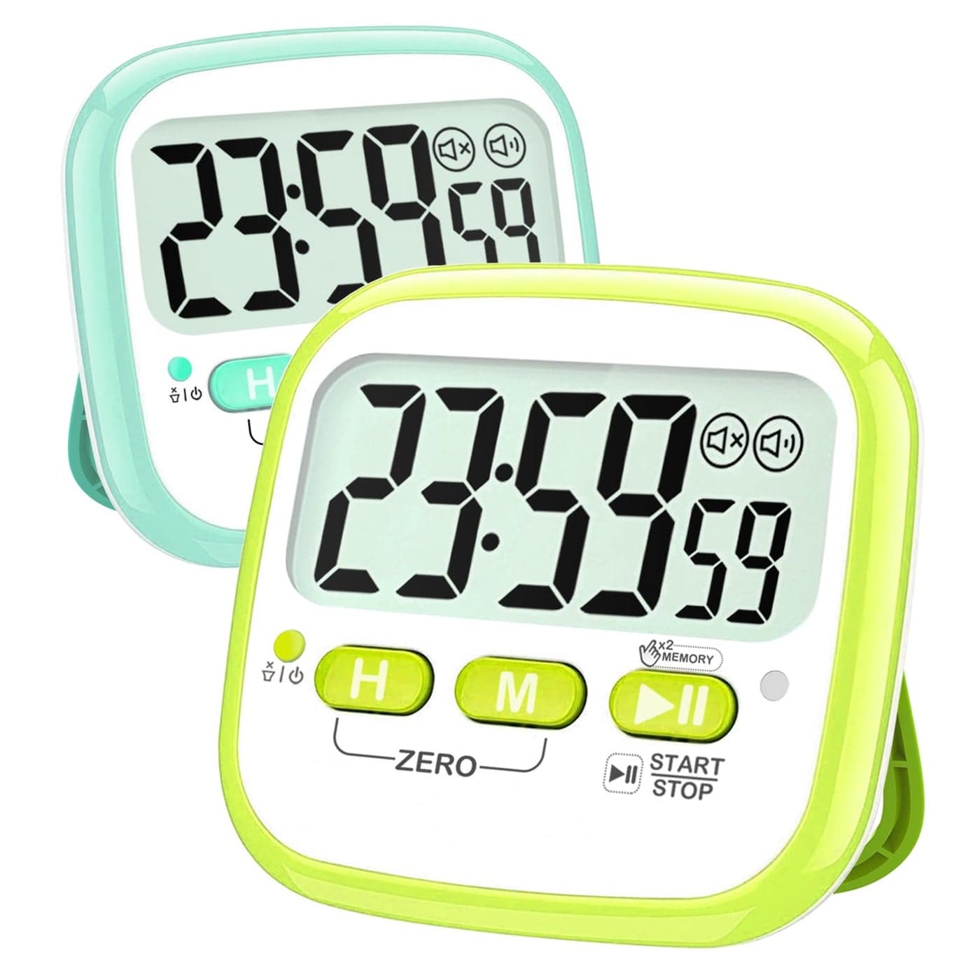 Antonki 2 Pack Classroom Timers for Kids Teachers Magnetic Countdown Digital Kitchen Timer for Cooking Study Exercise Work Battery Included