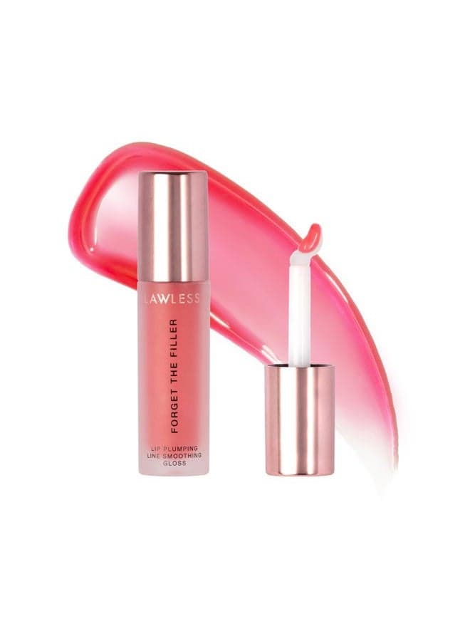Forget the Filler Lip Plumping Line Smoothing Gloss - Cherry Vanilla - Premium Volumizing Lip Gloss with Natural Ingredients Designed to Plump, Firm, and Hydrate Lips 0.11 oz