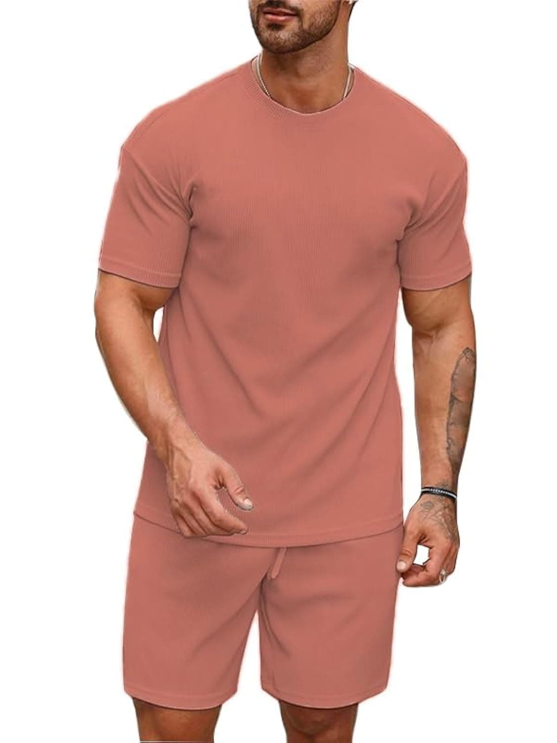 SMOWKLY Men's Premium Hosiery Cotton Blend Pyjama Set || Stylish Round Neck T-Shirt and Shorts || Casual Night Suit Wear Set for Man (1426_MTNS_BG_XXL)