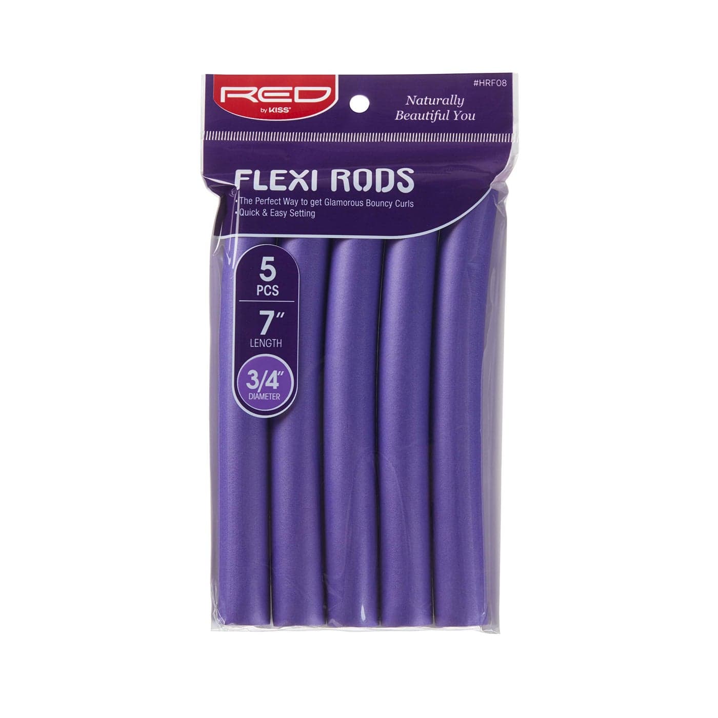 Red by Kiss Flexi Rods Heatless Hair Curler for 90S Glamorous Bouncy Curls Beach Waves No Slips Sleep Styler 7 Length 34 Diameter