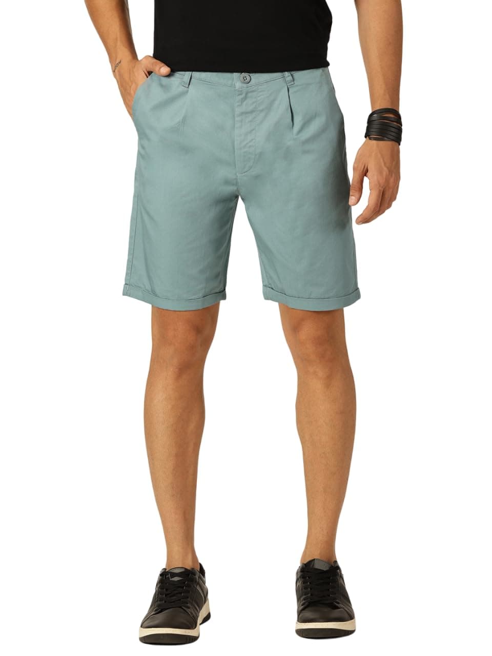 Thomas Scott Men 100% Cotton Smart Chino Shorts (TSS038_Midblue, 38)
