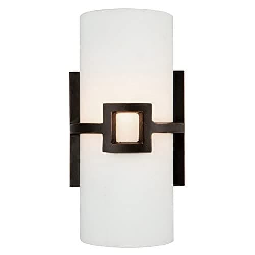 Design House Monroe Wall Sconce, Frosted Glass, Dimmable, Indoor Lighting, Oil Rubbed Bronze, 5.75 in x 3.5 in x 11 in, 514604