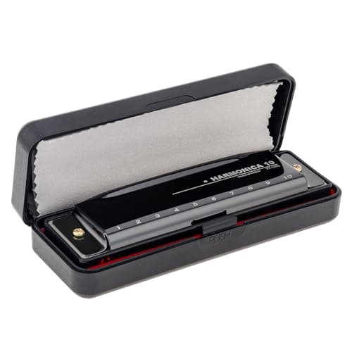OriGlam Blues Harmonica Harp Mouth Organ, 10 Holes C Key Harmonica for Adults Beginner