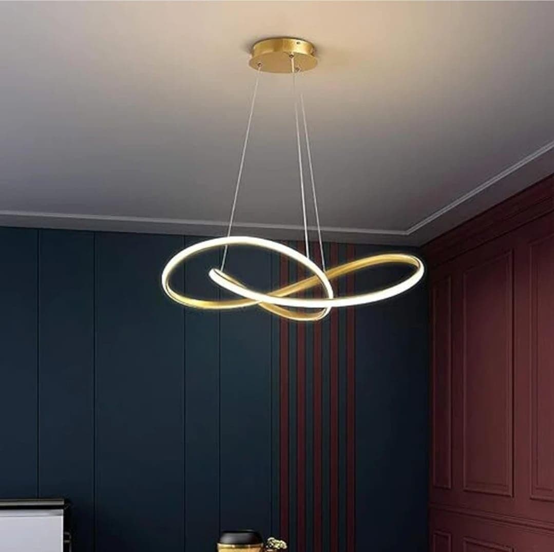 Lyse Decor Modern Chandelier Lights for Living Room, jhoomar for Hall Ceiling, Hanging Lights, Hanging Pendant Lamps for Decoration, Ceiling Hanging Light and Bedroom Lamps (Gold and White)