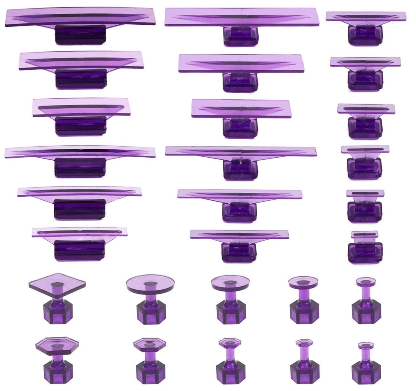 Hyamass Dent Puller Tabs 28Pcs Car Body Dent Removal Pulling TabsPaintless Dent Repair Tool Ice Suction Cup Glue Tabs for Automobile Dent Repair Hail Damage Removal Tools Purple