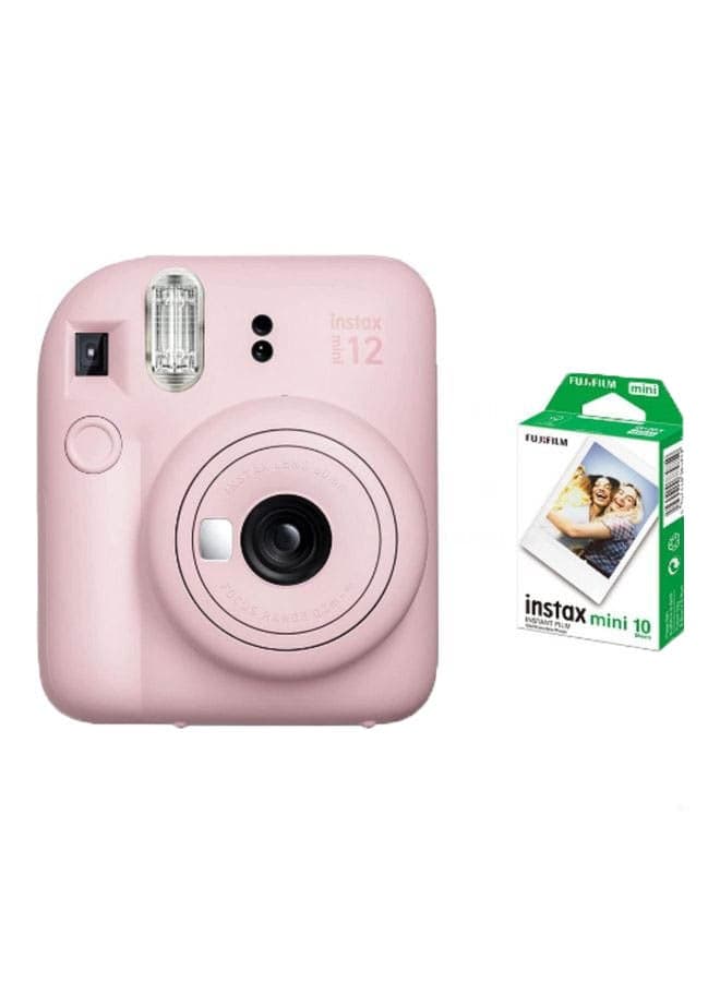 Instax Mini 12 Instant Film Camera With Pack Of 10 Films Blossom Pink