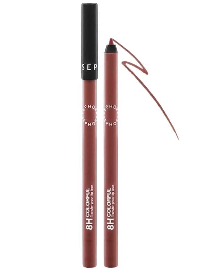 SEPHORA COLLECTION Colorful 8HR Longwear Transferproof Lip Liner 12 Frappucino - Matte Chestnut Brown – Waterproof Precision Lip Pencil in Soft Pink, 1.2g