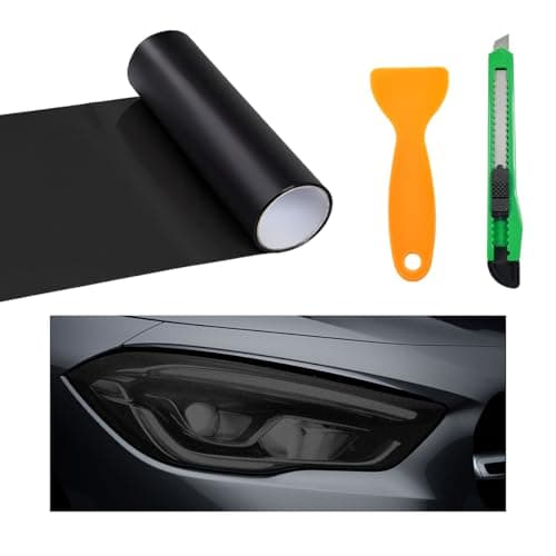Wevdn Car Light Tint Film 468 118 ExtraWide Waterproof Headlight Taillight Tint Wrap Roll Self Adhesive Film Sticker Sheet for Car Headlight Tail Lights with SqueegeeCutter Matte Black