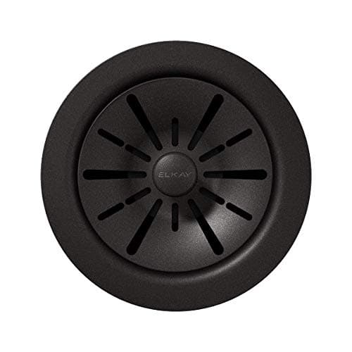 Elkay LKPDQD1 Perfect Drain® 3-1/2" Polymer Disposer Flange with Removable Basket Strainer and Rubber Stopper - Black
