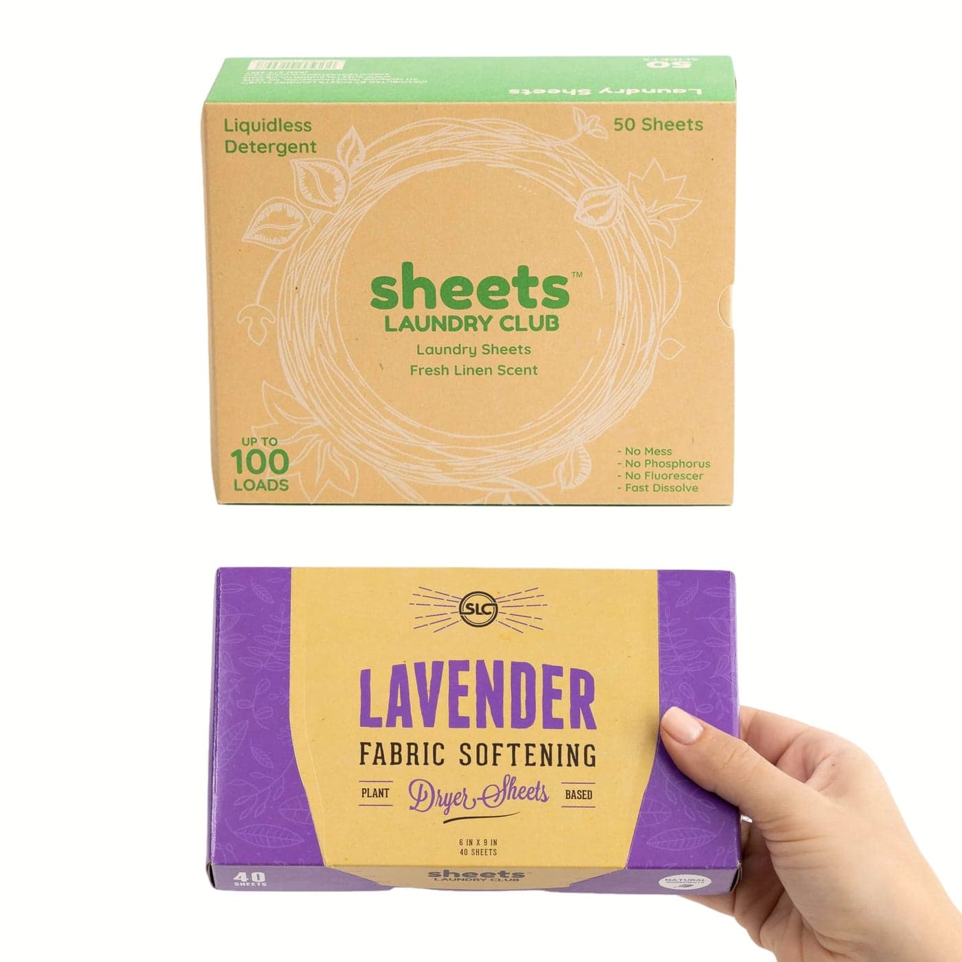 Sheets Laundry Club Bundle 50 Pack up to 100 loads Fresh Linen Detergent Sheets 40 Pack Lavender Dryer Sheets New Liquidless Technology Travel Essential Cleaning Supplies