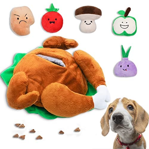 Lepawit Hide and Seek Dog Toys Turkey Squeaky Interactive Puzzle Dog Toys for Boredom and Stimulation Dog Enrichment Toys for Small and Medium Dogs