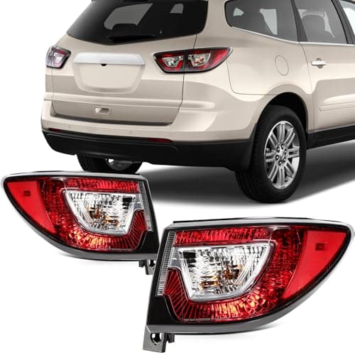 SCITOO Taillight Assembly Fit for Chevrolet Traverse 2013-2017 Red Housing Clear Lens Pair Taillamps