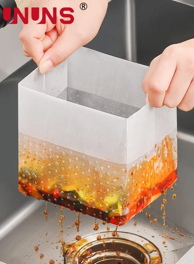 Sink Garbage Bags,200pcs Drain bags,Kitchen Self-Standing Filters,Disposable Sink Drain Bags for Leftover Food Scraps,25*18cm