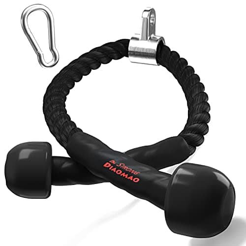 Diaomao Tricep Rope with Upgraded Rubber Handles,35 Inch Tricep Pull Down Rope for Cable Machine, Greater Range of Motion, Triceps Rope Cable Attachment for Gym, Home, Easy to Grip, Non-Slip