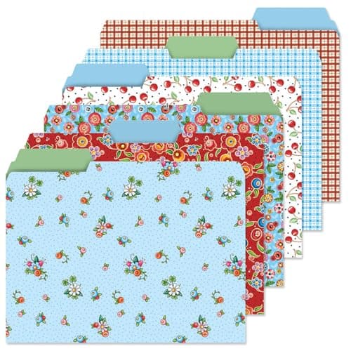 Current Mary Engelbreit File Folders Value Pack - Bulk Set of 24, 6 Pretty Decorative Designs, 1/3 Cut Tabs, Heavy-Duty Paper Stock, Office Supplies for Home & Work, 9-½” x 11-¾” Letter Size