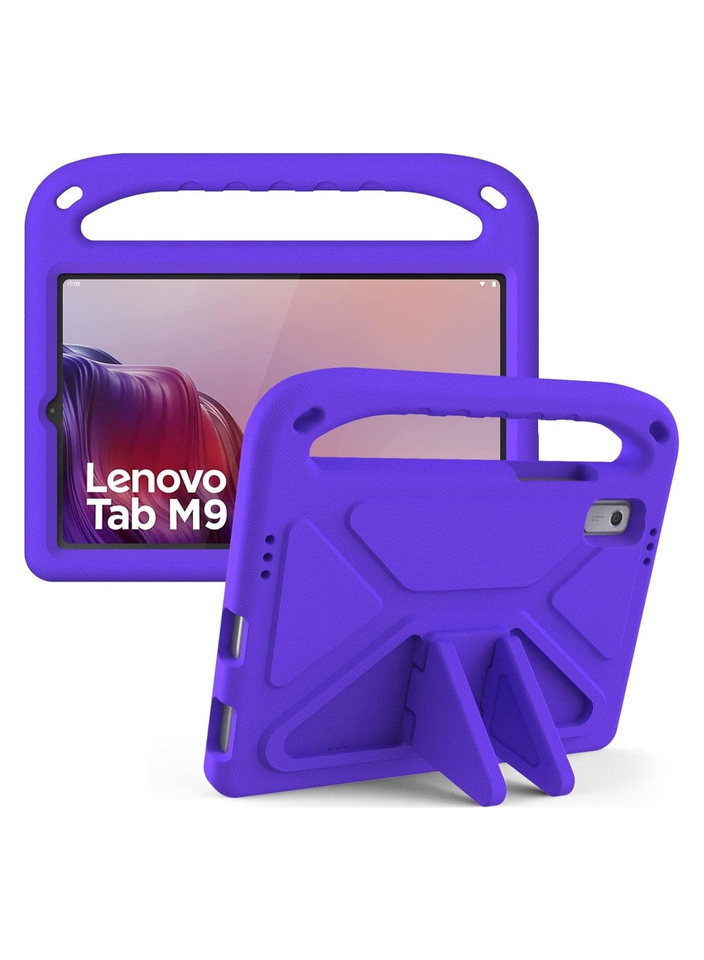 Kids Case Compatible with Lenovo Tab M9 9.0 inch 2023 (TB-310FU/TB-310XU), Light Weight Shock Proof Handle Stand Kids Friendly Protective Cover Case EV A Tablet Case (Purple)