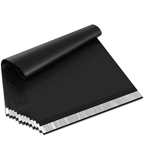 SECUREMENT Black Colour Courier Bags With Pod Pouch, 10 X 12 Inches -100 Pieces, Plastic