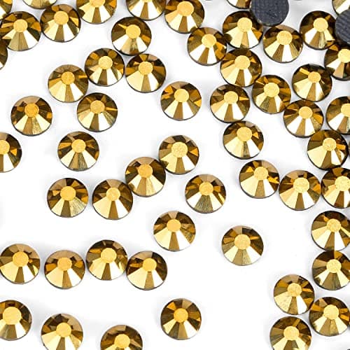 Meibite SS16 Gold Hotfix Rhinestones Crystal Glass Bulk for Fabric Clothes Shirts Shoes Decoration Flat Back Round4MM 2880Pcs