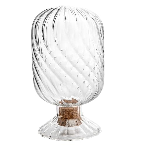 moonoom Helix Shaped Match Holder, Glass Matches Cloche for 3.5 Inch, Upside Down Match Holder Jar for Scented Candle on Dining Table Fireplace Bathroom Decoration, Not Include Matches