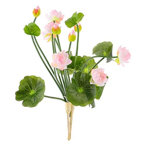 2 Pcs Artificial Lotus Flowers Simulated Lotus for Home and Office Table Decoration Stress Relief Mini Faux Water Lily