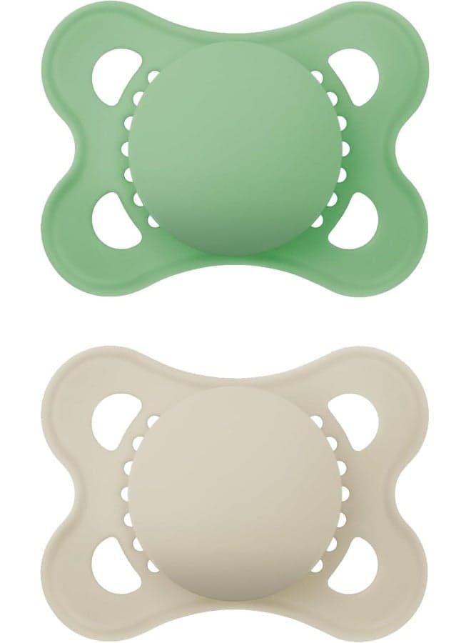 MAM Original Matte Baby Pacifier, Shape Helps Promote Healthy Oral Development, Sterilizer Case, 2 Pack, 0-6 Months, Unisex, 2 Count (Pack of 1)