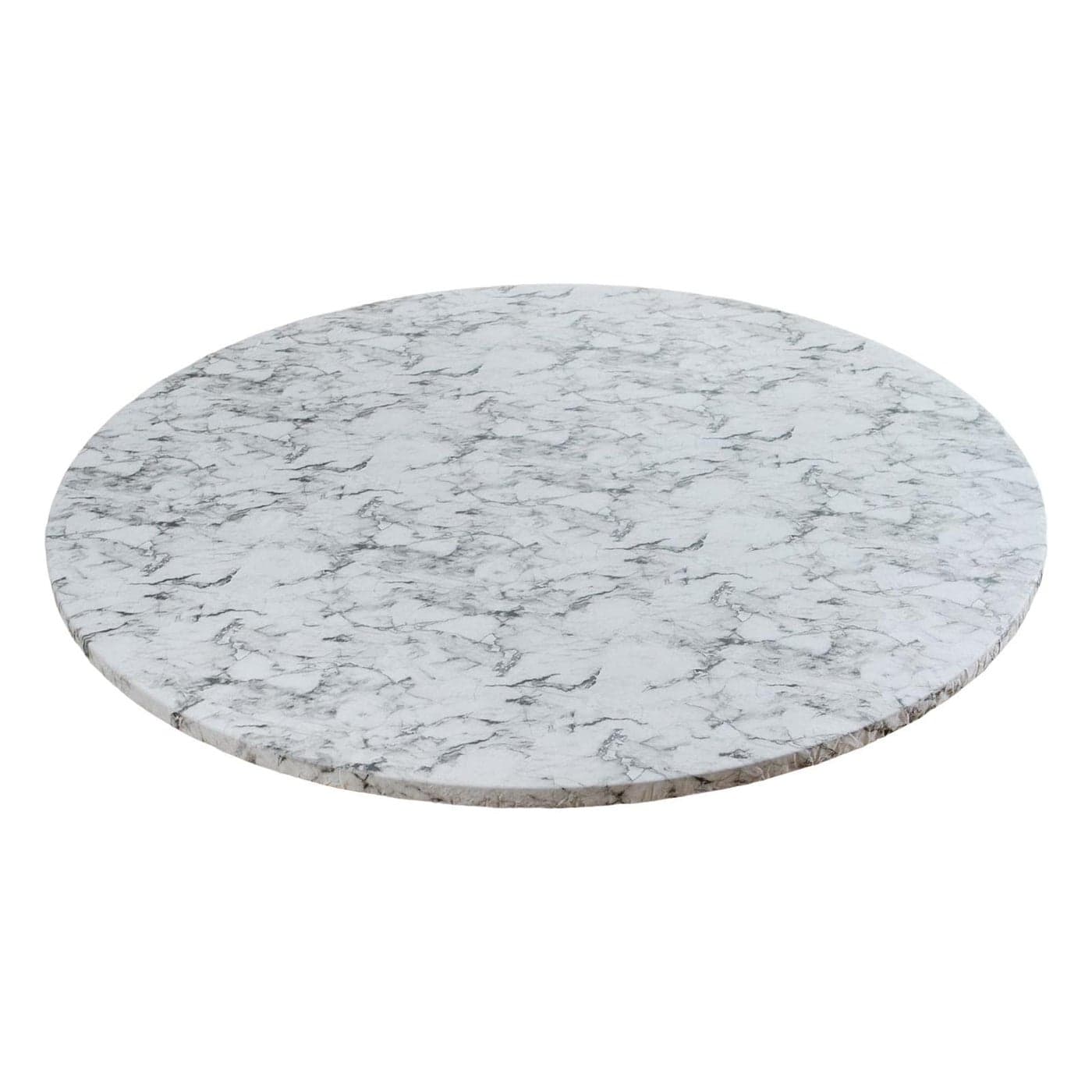 Fenteer Round Fitted Tablecloth with Flannel Backing Waterproof Wipeable Table Cover Elastic Edge Luxury White Marble Pattern for Round Tables 102 to 112cm