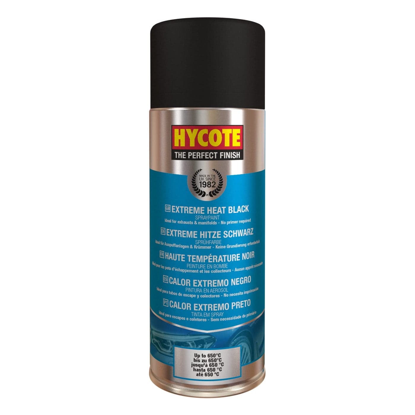 Hycote Fast Drying Extreme High Heat Spray Paint for Metals Gasoline and Oils Resistance Black Spray Paint 135 Oz