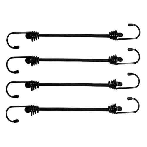 Bungee Cords Heavy Duty Outdoor by Garloy,4 Pcs 16Inch Mini Bungee Cords with Hooks,Durable Rubber Canopy Ties Ideal for Tarps Tents Wire Racks and Other Camping Accessories