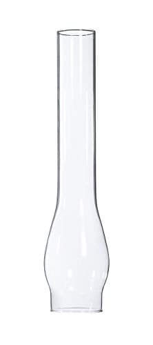 B&P Lamp® 2 5/8 Inch by 14 Inch Glass Lamp Chimney with Crystal Clear Glass for Vintage and Antique Style Globes