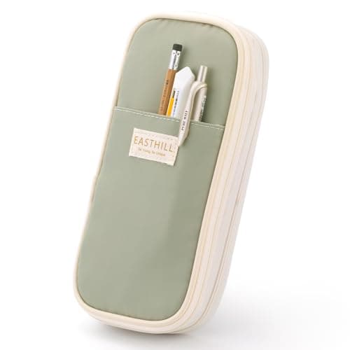EASTHILL Big Capacity Pencil Case Large Pencil Pouch Stationery Pen Bag for Teen Girls-Green