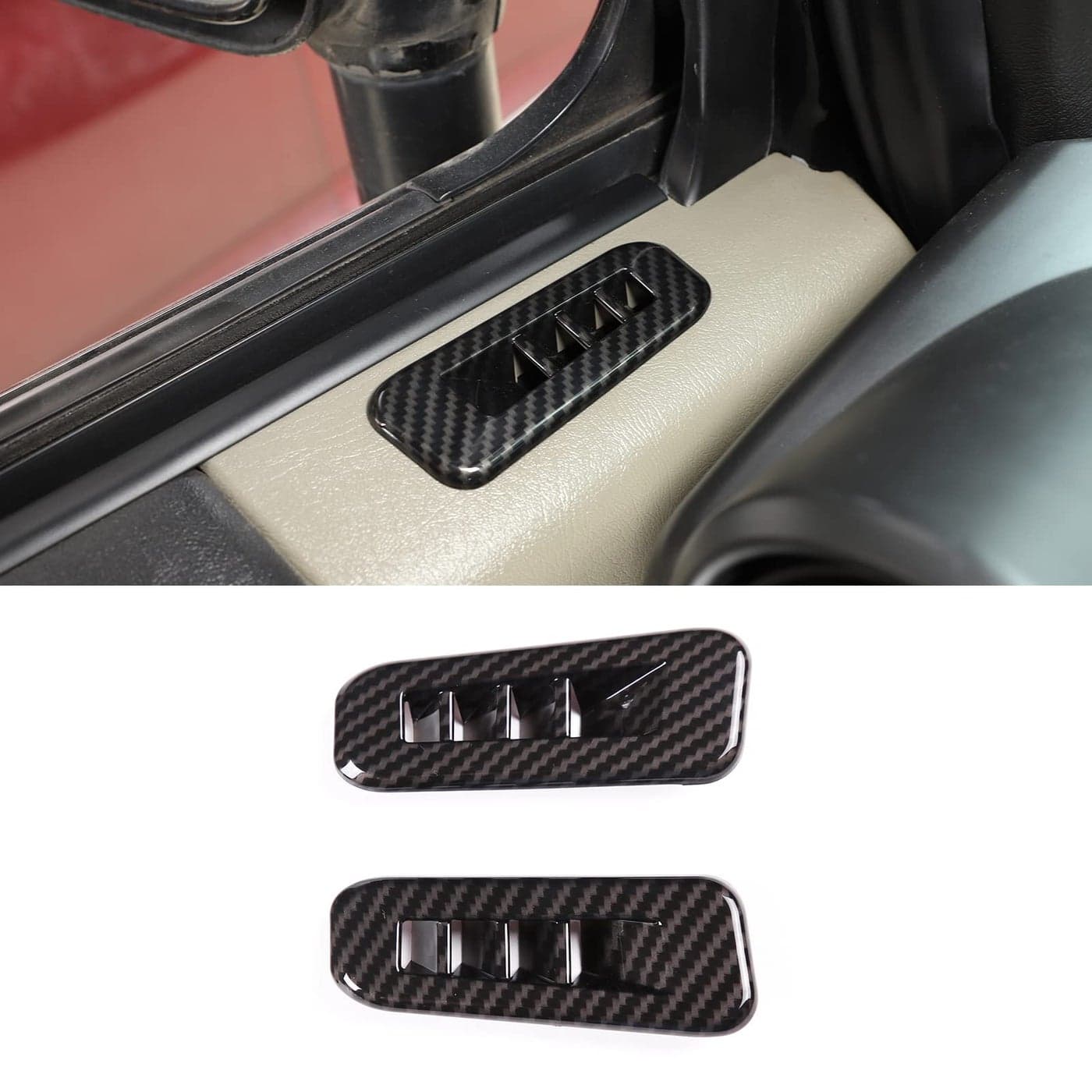 PIUGILH Door Air Outlet Conditioner Vent Protection Trim Cover Trim Interior Accessories for Hummer H2 20032007 Carbon Fiber Style
