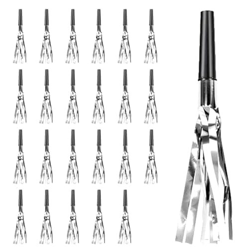 Silver New Years Noise Makers 24 PCS NYE Party Blowers Blowouts New Years Eve Games Favors Supplies Birthday Pep Rally for Adult Prank Graduation Sporting Events Horns Noisemakers Accessories