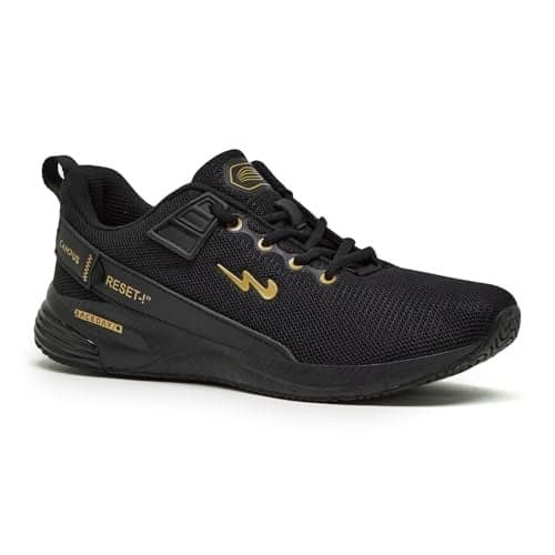 Campus Men's Refresh PRO BLK/Gold Running Shoes - 9UK/India CG-541