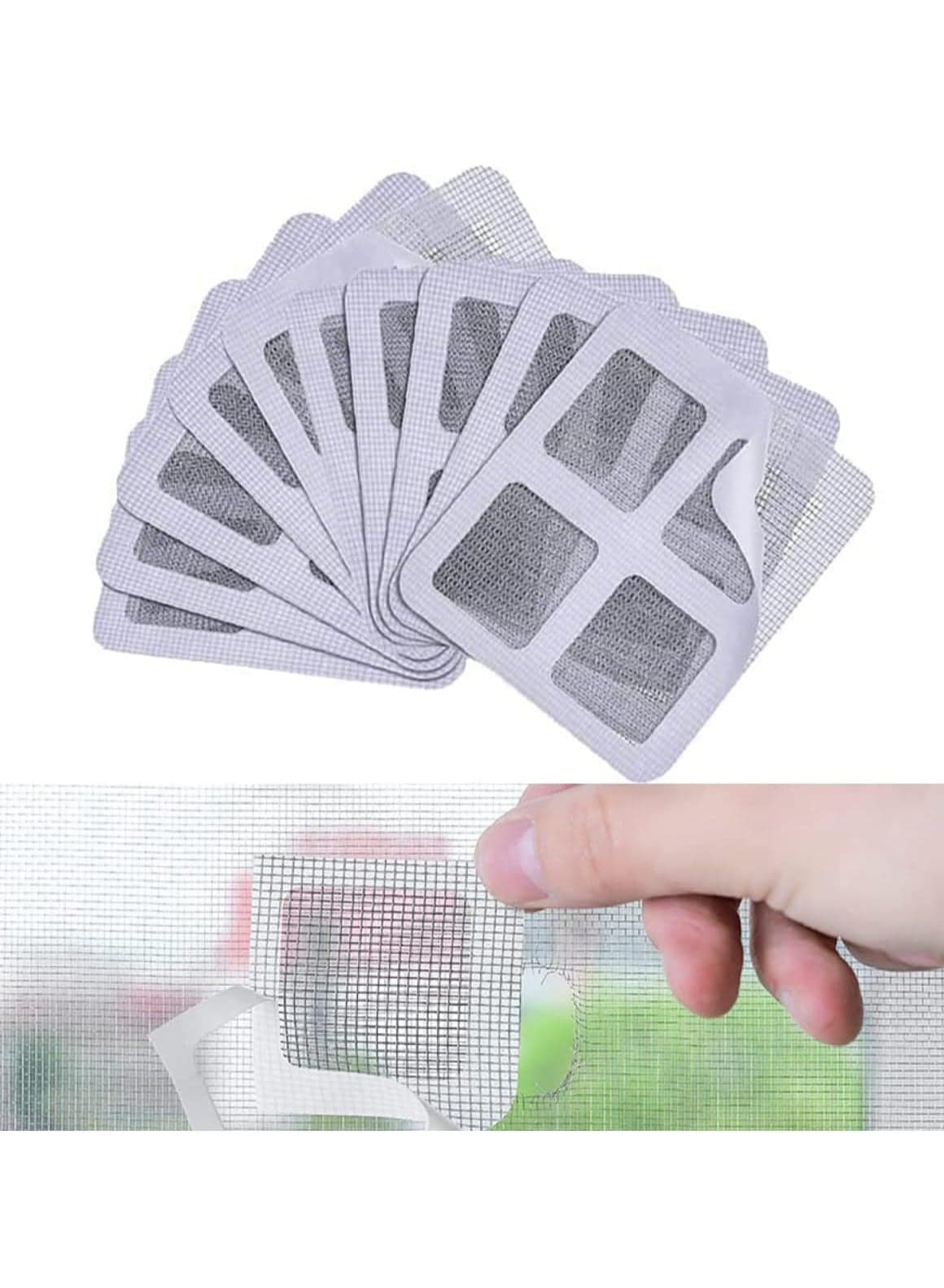 24 Pieces Door and Window Screen Repair Kit Mesh Screen Repair Patch Self-Adhesive Replacement Screen Patches Screen Patch Repair Kit DIY Repair Screen Sticker Set for Repair Holes