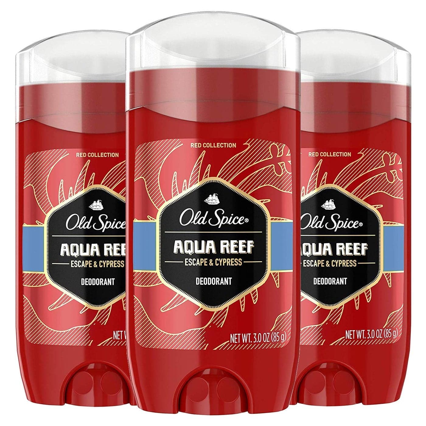 Old Spice Deodorant for Men Pure Sport Scent Red Zone Collection 3 Oz Pack of 3 Packaging May Vary