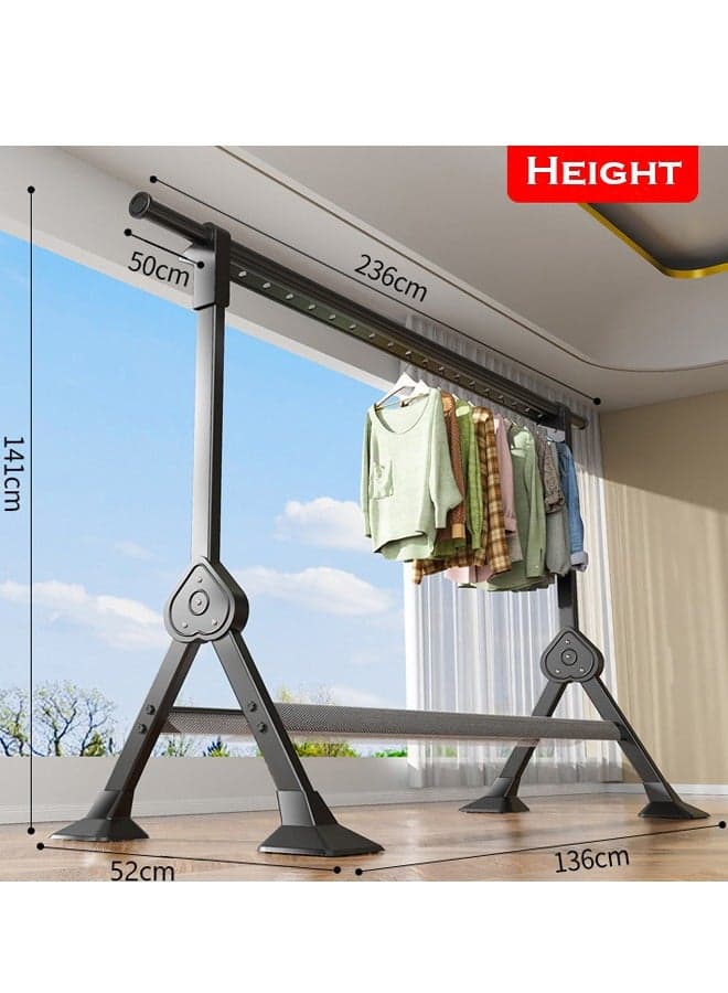 Clothstand 2.36 Meter Telescopic Single Pole Green Drying Net