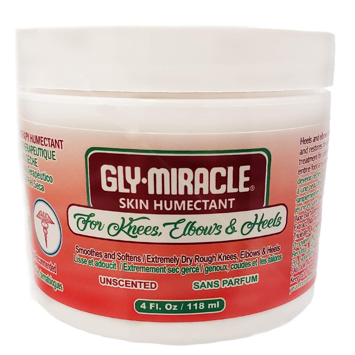 GLY MIRACLE Moisturizing Body Cream For Knees Elbows Heels 4 oz Jar NonGreasy Skin Humectant for Extremely Dry Skin Hands Body and Feet FragranceFree with Pure Glycerin Smooths Softens