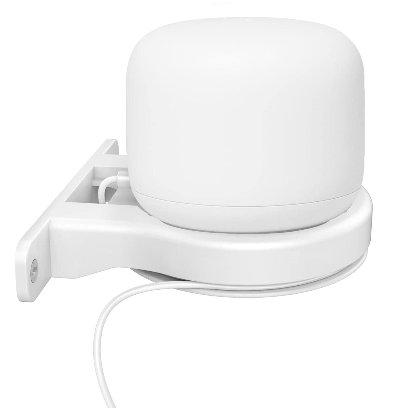 ABS Wall Mount Compatible with Nest WiFi Router- AC2200 Smart Home Wall Bracket Holder Shelf for Nest WiFi Point 【Built-in Cable Management】 (White)