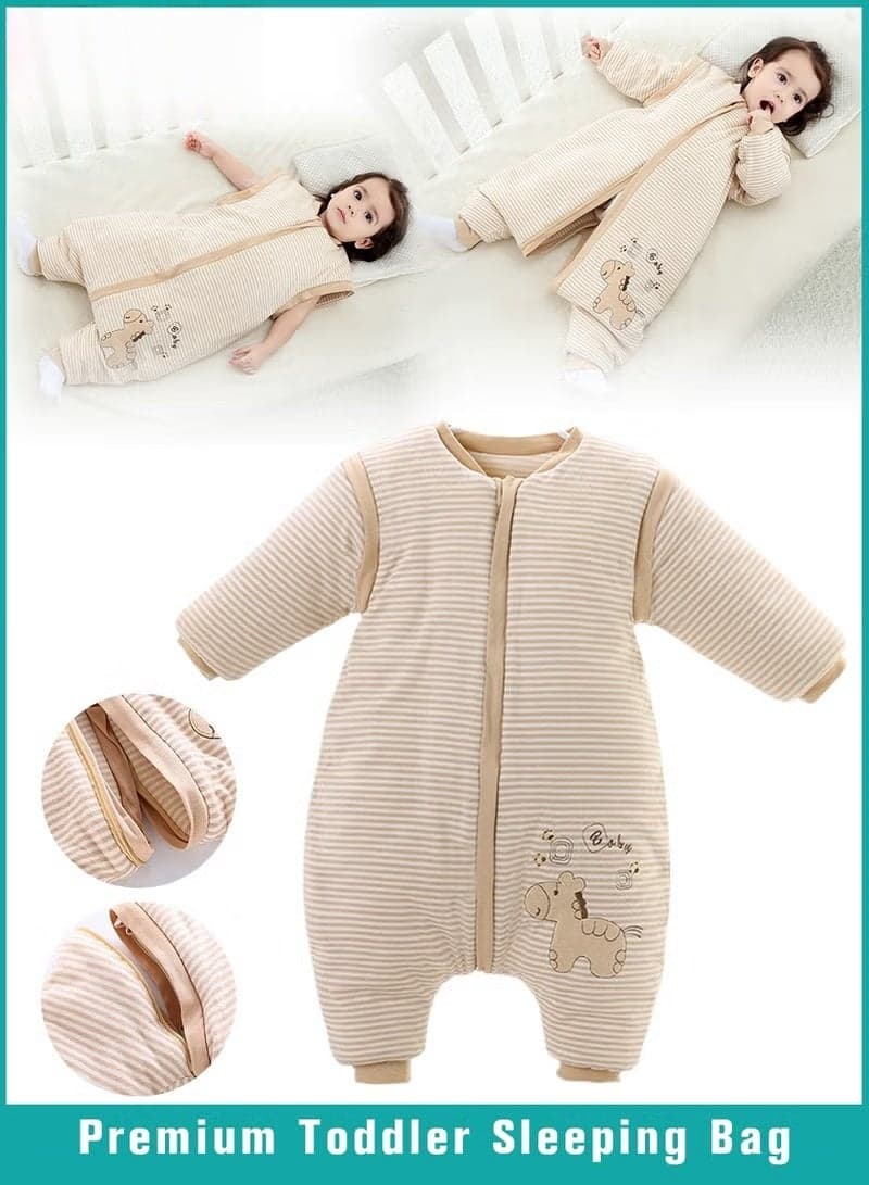 Baby Sleep Sack, Soft Baby Sleeping Bag, Swaddling Blanket, Swaddle Wrap, Pure Cotton Wearable Blankets with Removable Sleeves and Legs, Easy Zip Access Nappy Change, for Newborn Babies 1-3 Years