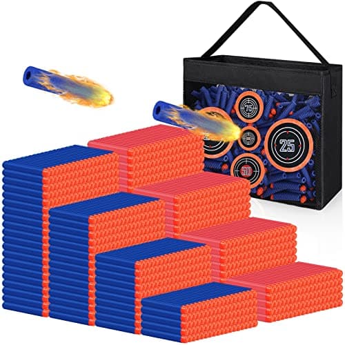 Pokiiulk Refill Darts Bullets Fit for Nerf Guns 1000 Pcs Foam Darts Fit for Nerf Party with Portable Shooting Practice Target Mesh Bag